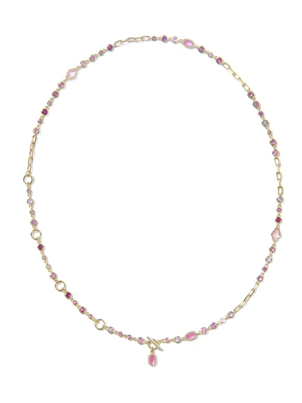 Kendra Scott Gold Pink Multi-Stone Station Necklace